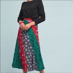 Anthro Maeve Foster Patchwork Skirt